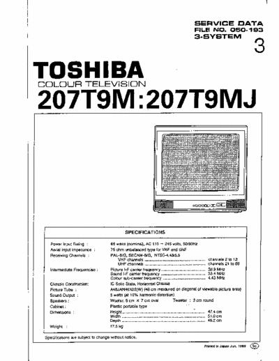 Toshiba 207T9M 207T9M
207T9MJ