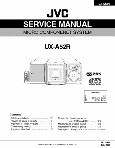 JVC UX-A52R MICRO COMPONENET SYSTEM