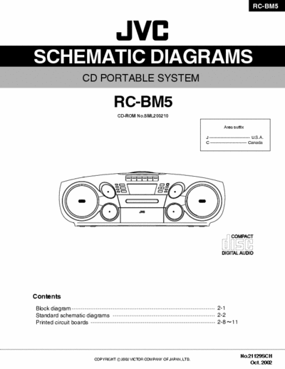 JVC RC-BM5 CD PORTABLE SYSTEM SCHEMATIC DIAGRAMS