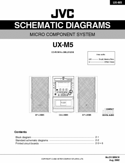 JVC UX-M5 MICRO COMPONENT SYSTEM SCHEMATIC DIAGRAMS