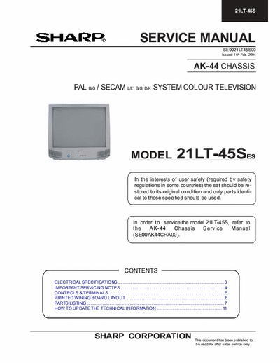 SHARP 21LT-45S MANUAL COMPLETO