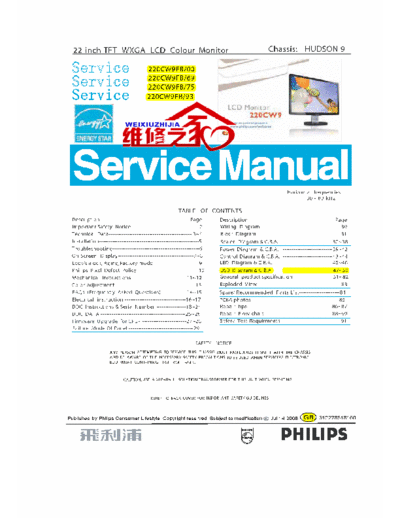 PHILIPS 220CW9 220CW9 PHILIPS 220CW9 
Service manual FULL