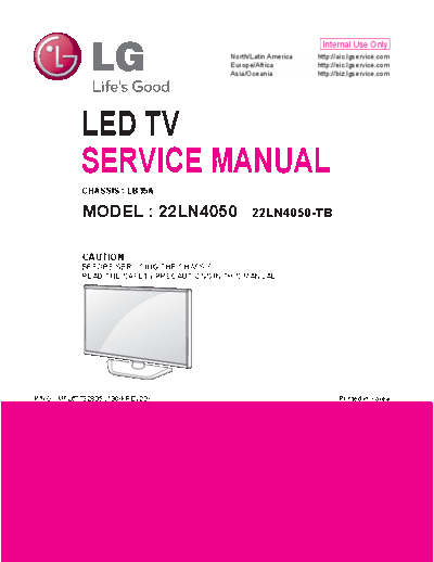 LG 22LN4050 LCD SERVICE MANUAL
