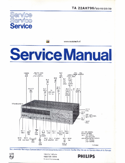 Philips 22AH796 service manuals for Philips integrated amplifier and tuner 22AH796