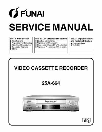 funai 25A-664 funai 25A-664 service manual