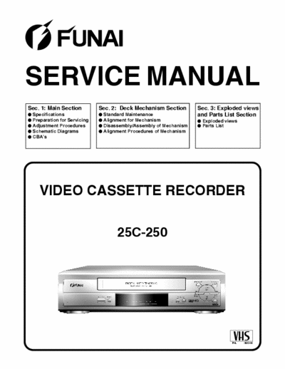 funai 25C-250 funai 25C-250 service manual