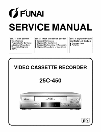 funai 25C-450 funai 25C-450 service manual