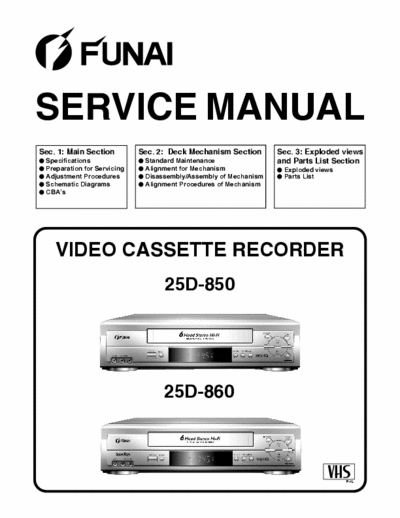 funai 25D-850_860 funai 25D-850_860 service manual