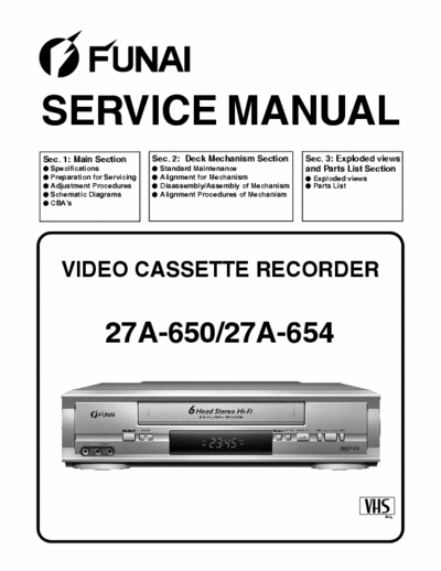 funai 27A-650_-654 funai 27A-650_-654 service manual