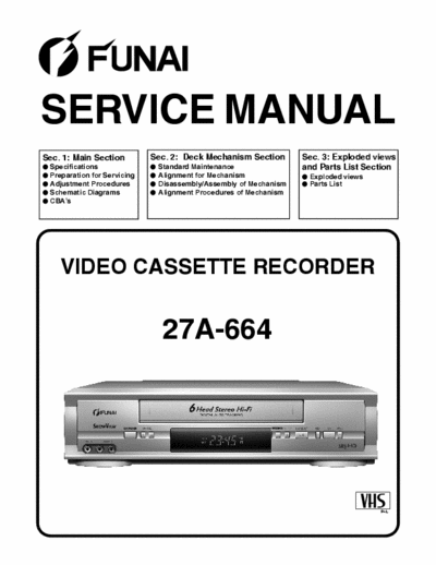 funai 27A-664 funai 27A-664 service manual