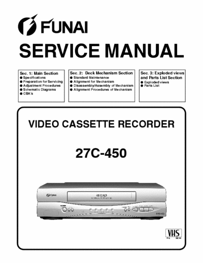 funai 27C-450 funai 27C-450 service manual