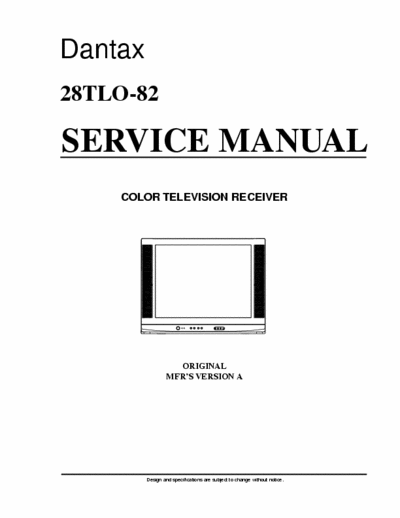 Dantax TLO-82 Complete service manual