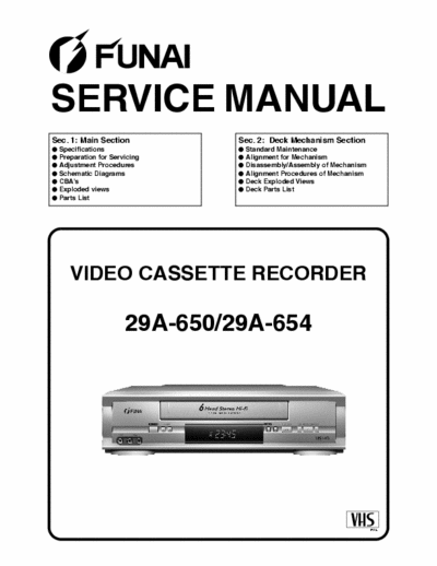 funai 29A-650_654 funai 29A-650_654 service manual