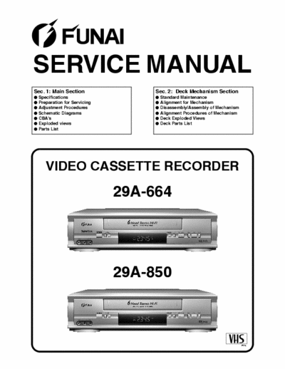 funai 29A-664_29A-850 funai 29A-664_29A-850 service manual