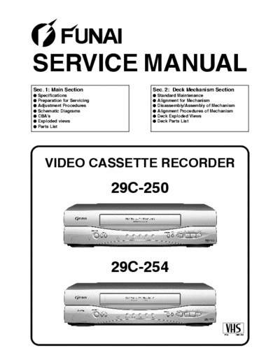 funai 29C-250-254 funai 29C-250-254 service manual