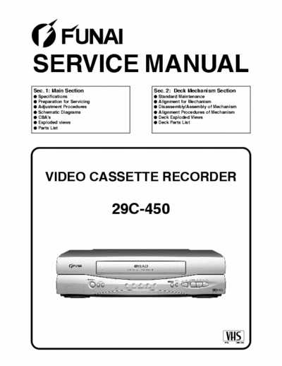 funai 29C-450 funai 29C-450 service manual