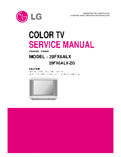 LG TV 29FX6ALX CW62A 29FX6ALX Service manual ch. CW62A