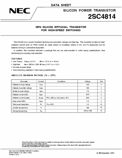   Si, NPN