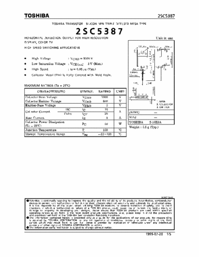 Toshiba  I need the datasheet of the transister 2SC5387