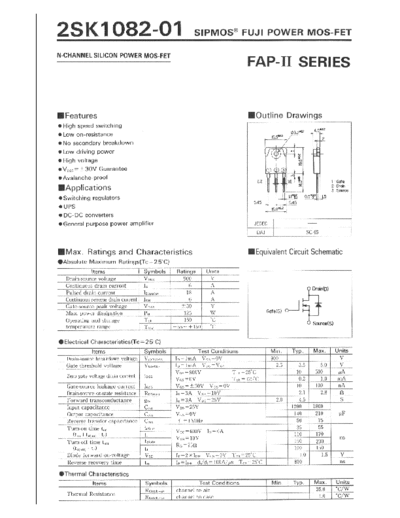 fuji 2sk1082 power Mos-fet