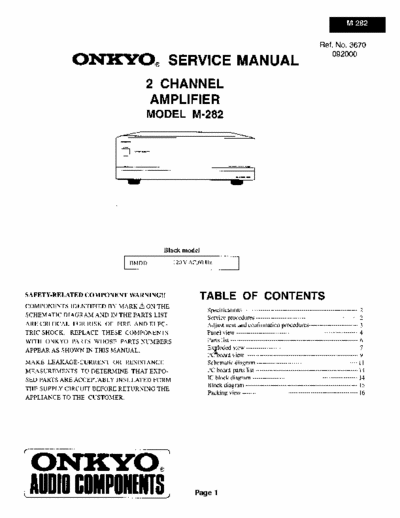 Onkyo M-282 Service Manual 2 Channel Amplifier - pag. 14