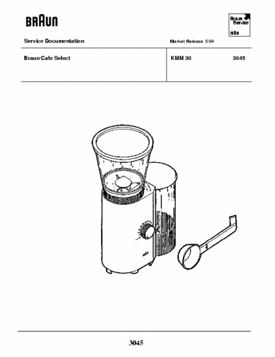 Braun House Line Service Manual- Outline Explosion description-