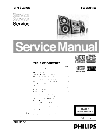philips fwm70/22 Service Manual