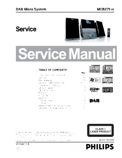 philips MCB279 service manual