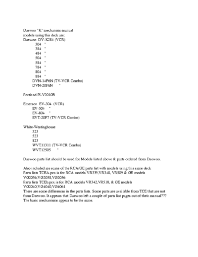 White-Westinghouse 323, 523, 823, WVT11311, WVT12505 Service Manual - pag. 51