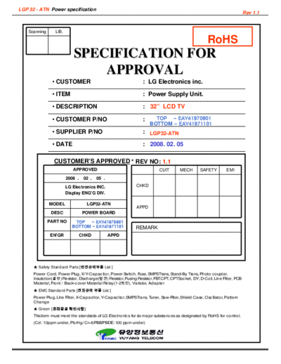 LG 32lb9rta SERVICE MANUAL