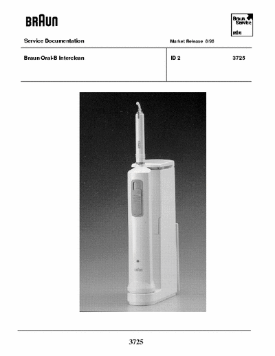 Braun Oral Line Outline and explosion device, service manual and catalog
