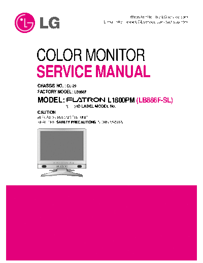 LG Flatron L1800PM Service Manual