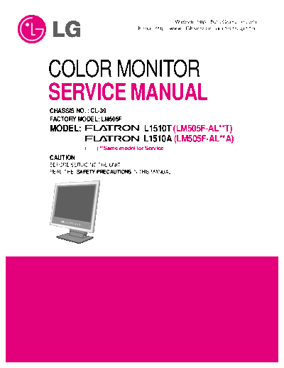 LG Flatron L1510 Service Manual