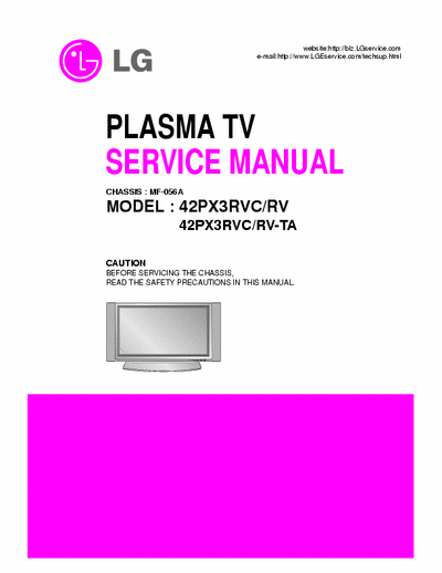 LG 42PX3RVC/RV PLASMA TV