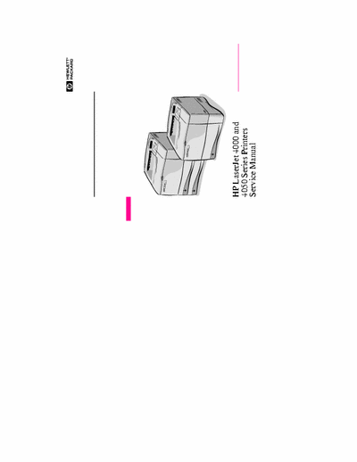 Hewlett Packard LaserJet 4050 Service Manual
