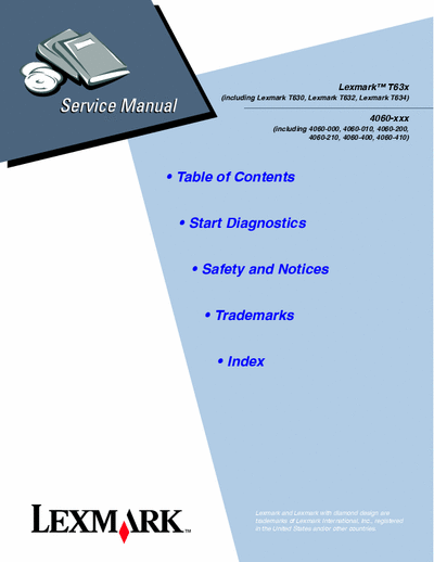 LEXMARK T 63X Service manual