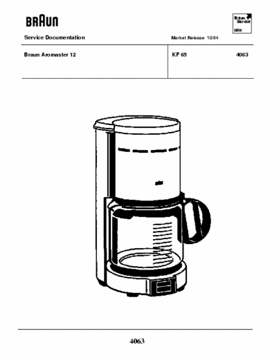 Braun House Line Service Manual- Outline Explosion description-