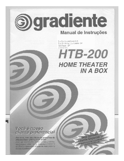 Gradiente HTB-200 Manual Gradiente Home Theat