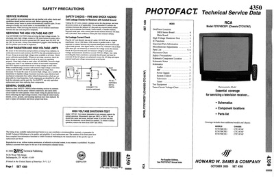 Thomson, Rca, Ge, etc CTC187 A schematic version mainly app to chassis Ctc187