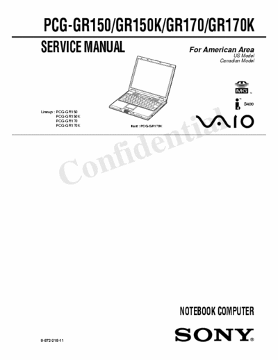 Sony PCG-GR150 (K), PCG-GR170 (K) Service Manual (Confidential) Vaio - (2.554Kb) 2 Part File - pag. 99