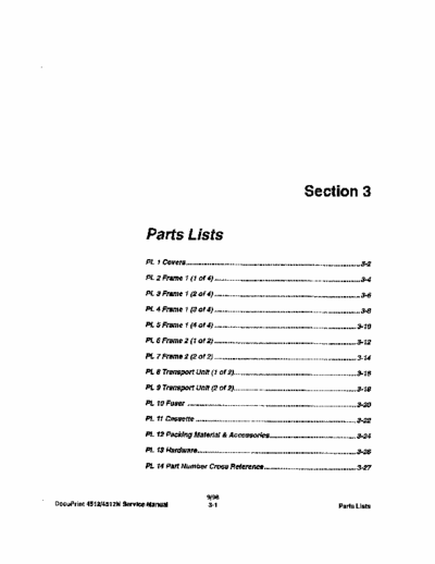 Xerox 4512N Part List & Service manual