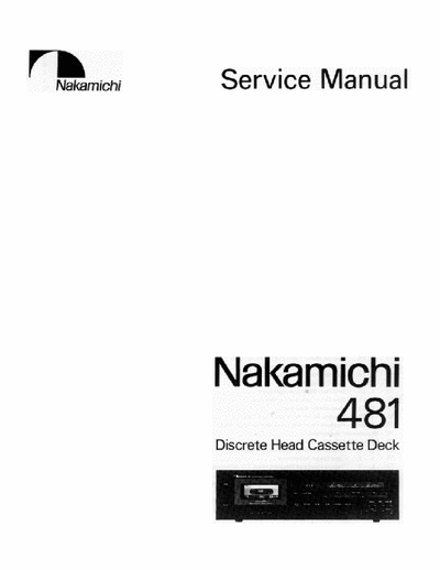 NAKAMICHI 481 Cassette deck