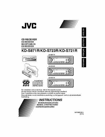JVC KD-S871R KD-S871R/KD-S723R/KD-S721R CD receiver