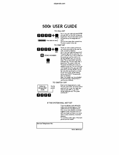Scantronic 500r User Manual for 500r alarm panel