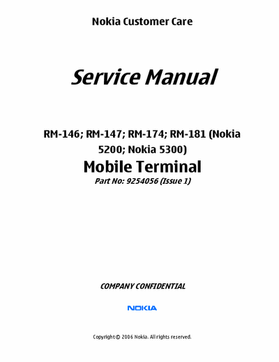 Nokia 5200 [5300] Service Manual Mobile Terminal 09/2006 - Part  File 01/37 - Pag. 274