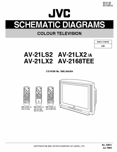 JVC AV-21LS2,AV-2168TEE DVD/CD PLAYER Hi-Fi STEREO VIDEO CASSETTE RECORDER SCHEMATIC DIAGRAMS