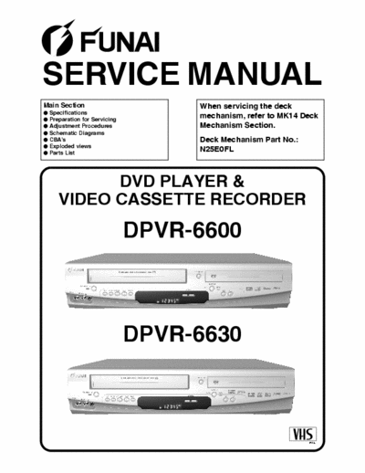 Funai DPVR-6600  DPVR-6630 Manual Service - Dvd Player e VHS Recorder - (5.118Kb) pag. 74