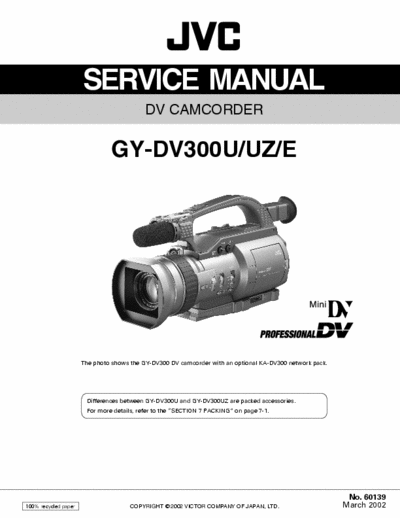 JVC GY-DV300 DV CAMCORDER