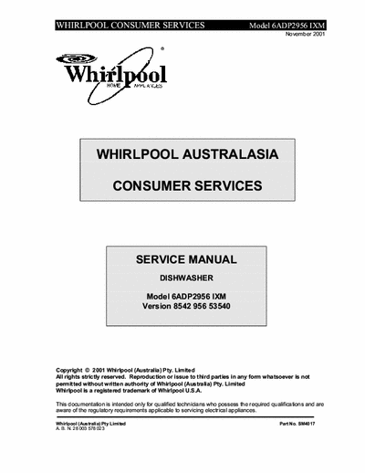 whirlpool 6ADP2956IXM whirlpool 6ADP2956IXM service manual