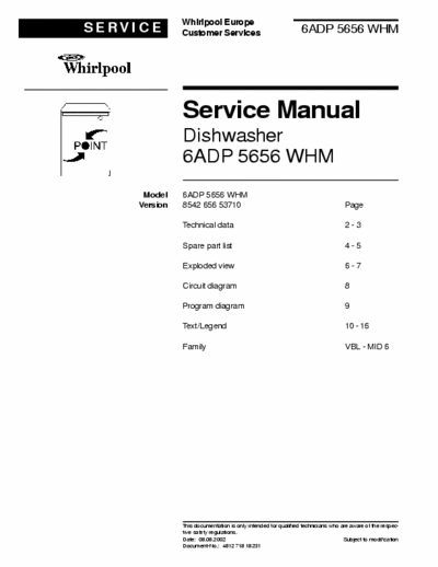 whirlpool 6ADP5656WHM whirlpool 6ADP5656WHM service manual